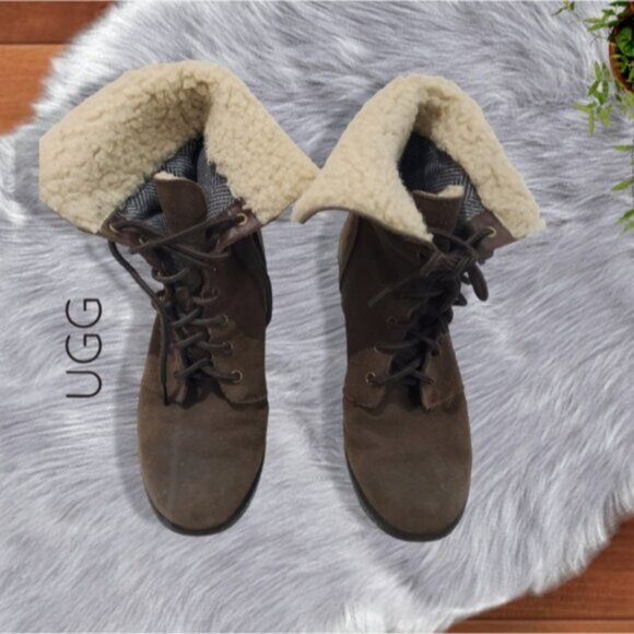 UGG "ZEA" Wedge Suede Leather Waterproof Snow Boots- Size 8US - Picture 5 of 13